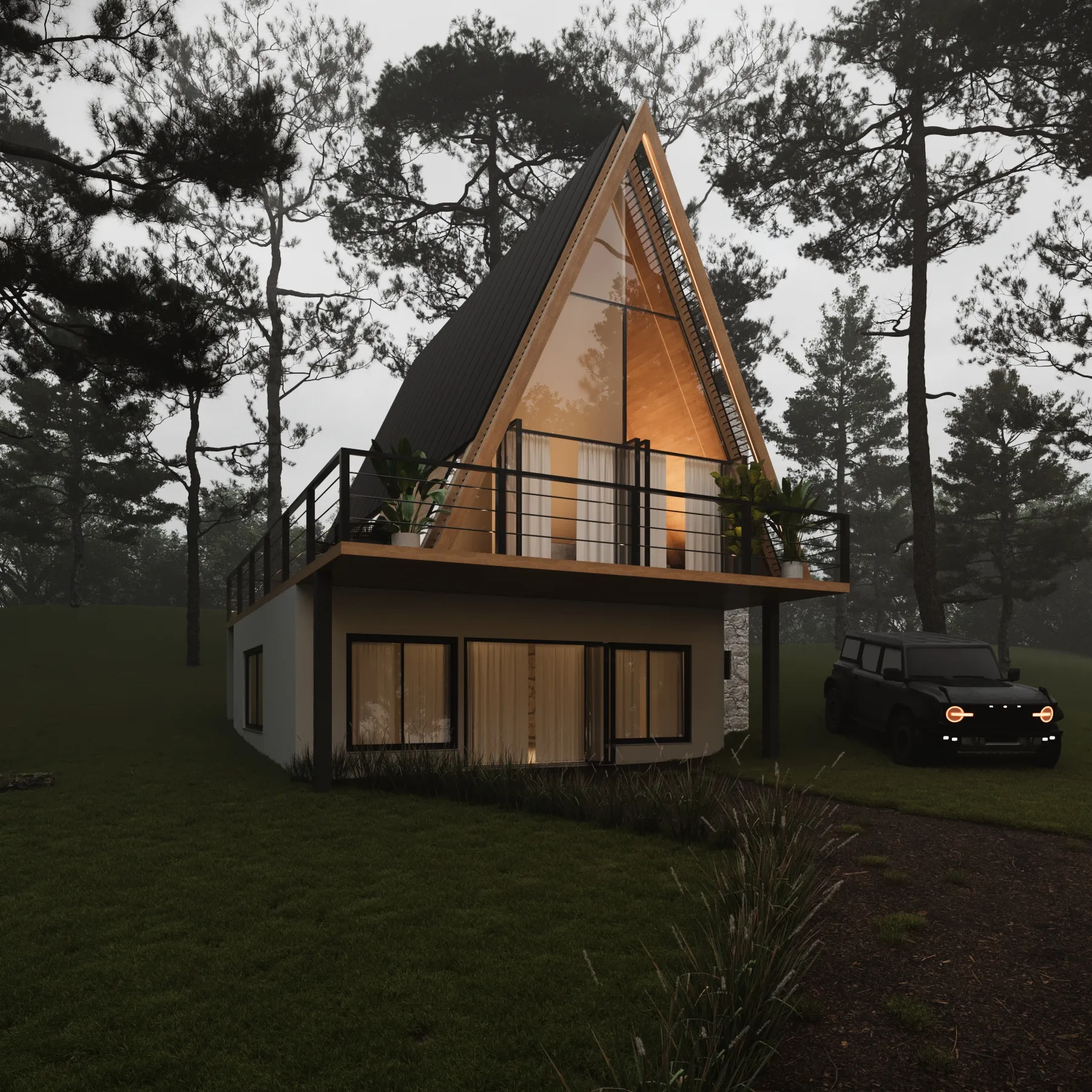 Cabana A-frame projetada por Paôla Valentini